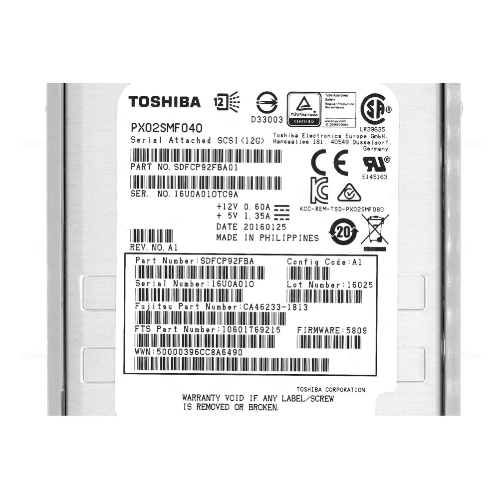 CA07670-E673 FUJITSU SSD 400GB SAS 12G 2.5" SFF HOT-SWAP